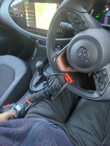Customer photo review of STEERGUARD™ Steel Cable Steering Wheel Lock