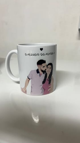 Customer photo review of Caneca Retrato Colorido