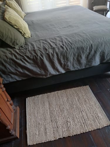 Customer photo review of Bajada de Cama Yute Sahara Crudo