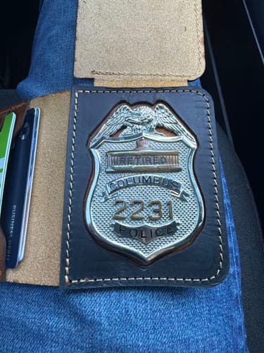 Customer photo review of Minimalist Badge Wallet