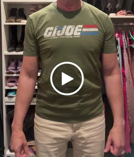 Customer video review of Distressed Army Green GI Joe T-Shirt