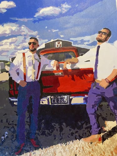 Customer photo review of Custom Paint By Numbers - Personalized Portraits Art