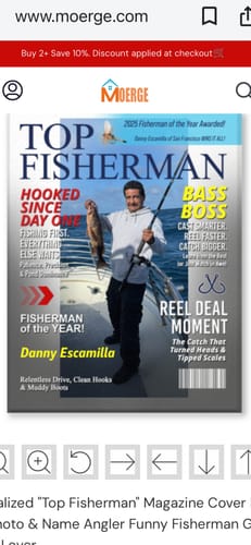 Customer photo review of Personalized "Top Fisherman" Magazine Cover Poster With Photo & Name Angler Funny Fisherman Gift For Fishing Lover