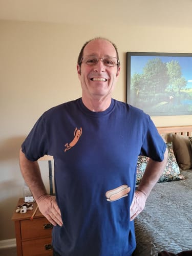 Customer photo review of Hotdog Dive — Premium Tee