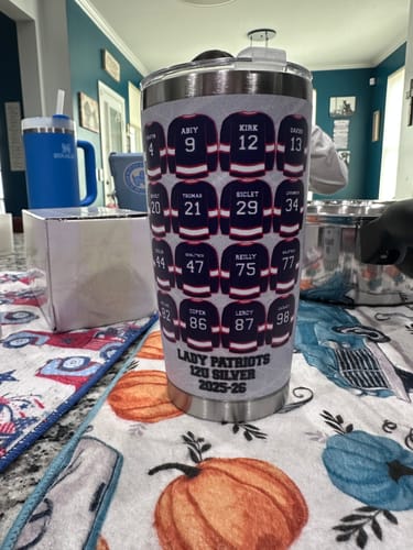 Customer photo review of Personalized Hockey Jersey Tumbler