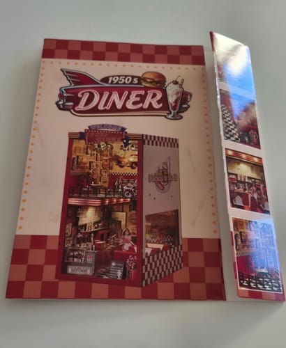 Customer photo review of 1950s Diner DIY Wooden Book Nook Shelf Insert