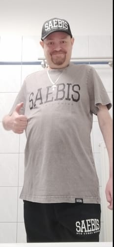 Customer photo review of Lifestyle Herren T-Shirt washed grau by SAEBIS®