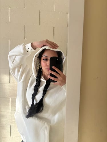 Customer photo review of POLKA DOT HOODIE (WHITE) PRE-ORDER