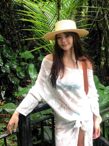 Customer photo review of Atlantic Beach Coastal Lace Cover-Up Set