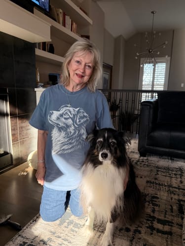 Customer photo review of Australian Shepherd Loyalty T-Shirt