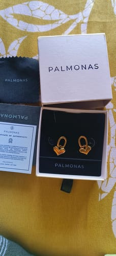 Customer photo review of Peripheral Heart Earrings