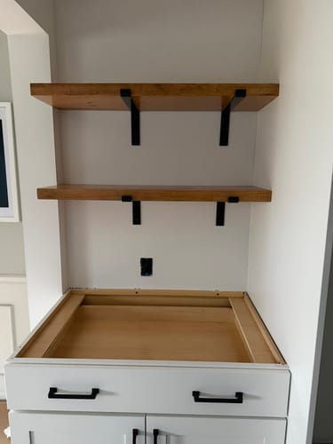 Customer photo review of Rustic Shelves with Brackets