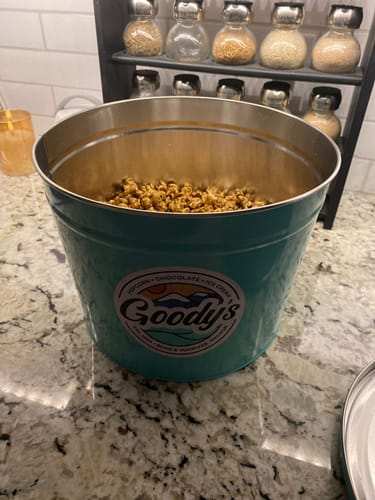 Customer photo review of Build Your Own Popcorn Tin | 1 Flavor