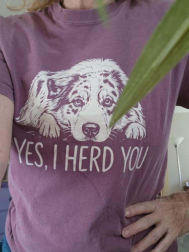 Customer photo review of Australian Shepherd Herd You T-Shirt