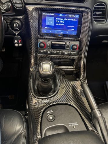 Customer photo review of Genuine Carbon Fiber Dash For Chevrolet Corvette C5 Fits Double Din Radio