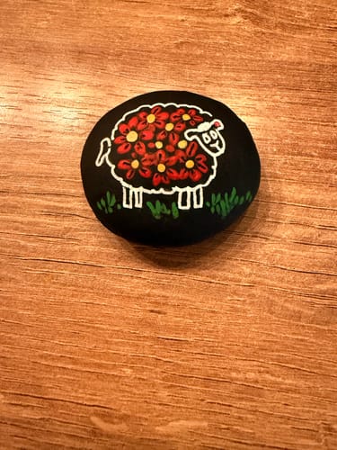 Customer photo review of 15/20 Stuks Grijze Schilderstenen 3-5 cm 1,5 KG Happy Stones + QR Codes voor de App