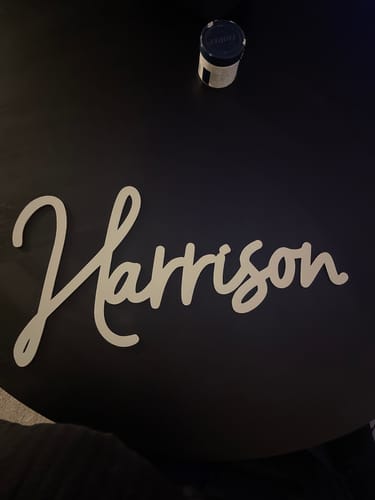 Customer photo review of Wall Name Plaque Free Personalisation Nude