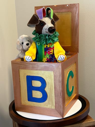 Customer photo review of Jack in the Box PDF Pattern Approx 25cm Seated