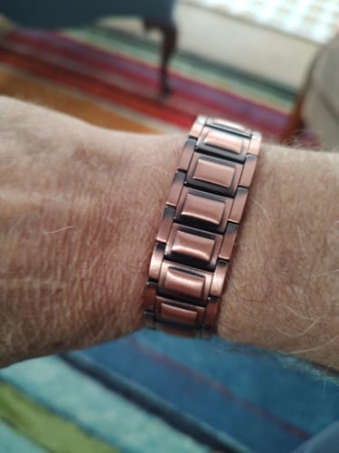 Customer photo review of Mens Copper Magnetic Bracelet TRIPLE Power