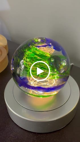 Customer video review of Glimmer Orb with Cremation Ashes