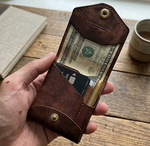 Customer photo review of Minimal Leather Pocket Flip Wallet