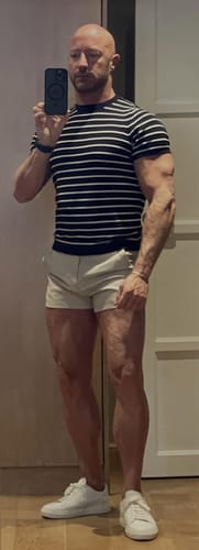 Customer photo review of Ultra-Stretch 3" Chino Shorts - Cream
