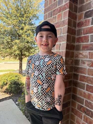 Customer photo review of Bolts and Bunnies Pocket Tee