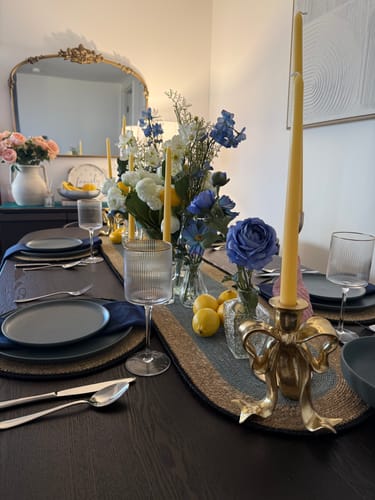 Customer photo review of Medium Gold Bow Candle Holder (Set of 2)