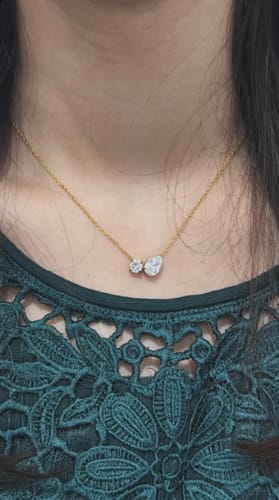 Customer photo review of Double Drop Delicacy Gold Chain Necklace