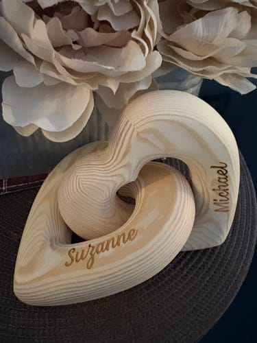Customer photo review of Romantic Couple - Personalized Infinity Heart Sculpture