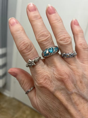 Customer photo review of Promise Love Ring - Aquamarine