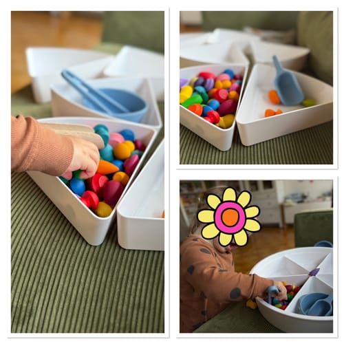 Customer photo review of Sensorik Spieltablett (43cm, 6 Fächer, Deckel)
