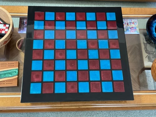 Customer photo review of 22x22" Chessboard 2 Wood Shape Blank - 1/2" Thick