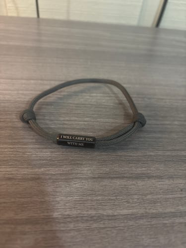 Customer photo review of Custom In Loving Memory Bracelet "I Will Carry You With Me" Personalized Engraved Memorial Bracelet