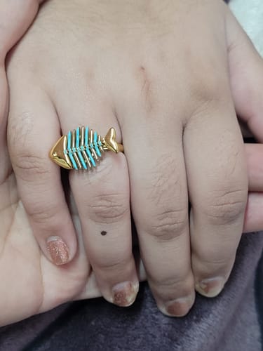 Customer photo review of Aqua Fishbone Open Ring