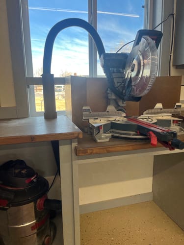 Customer photo review of Bosch Axial Glide Miter Saw Dust Chute (Gen II)