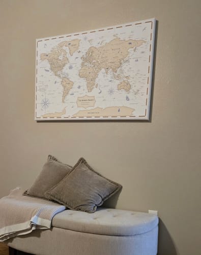 Customer photo review of Pinnable World Journey Map • Ivory