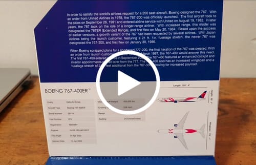 Customer video review of GEMINI DELTA 767-400ER 1/400 REG#M845MH BREAST CANCER RES