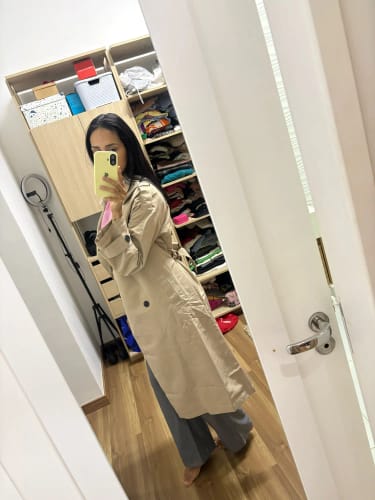 Customer photo review of Cecilia Belted Trench Coat