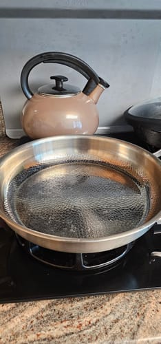 Customer photo review of Hand-Hammered Titanium Pan with Two Handles