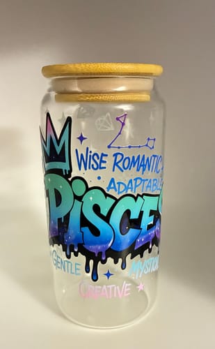 Customer photo review of Wholesale 12pcs/5pcs Laser Twelve Zodiac Signs 16oz Holographic Single-Sided Cup Stickers