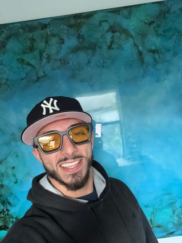 Customer photo review of Matte Solar Square frame sunglasses