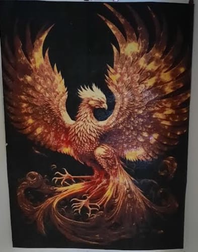 Customer photo review of 5D Diamond Painting – Goldener Phoenix
