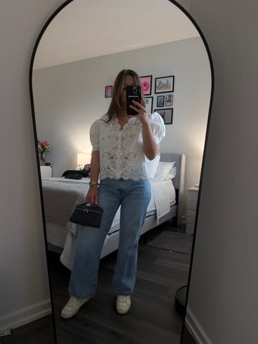 Customer photo review of Isla Lace Puff Sleeve Blouse