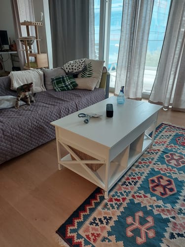 Customer photo review of Τραπεζάκι Σαλονιού Με Ρυθμιζόμενο Ύψος Βοηθητικό Τραπέζι Για Εργασία Φαγητό Λάπτοπ Κρυφός Αποθηκευτικός Χώρος LC-TB35205B01