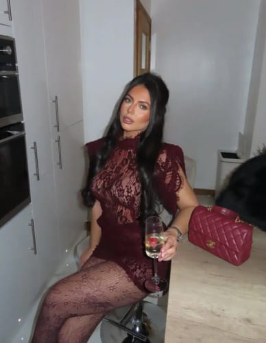 Customer photo review of Barbara Sheer Lace Slim Fit Dress