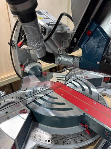 Customer photo review of Bosch Axial Glide Miter Saw Dust Chute (Gen II)