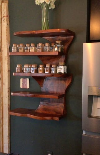 Customer photo review of Rustic Live Edge Floating Shelf For Kitchen