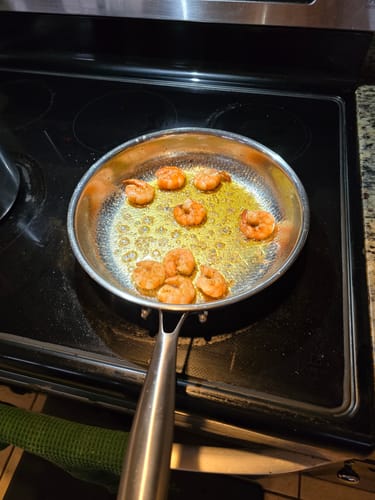 Customer photo review of Hand-Hammered Titanium Pan