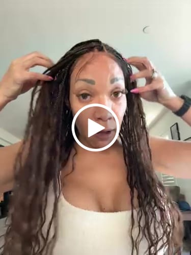Customer video review of Kiki Small Head Size Exclusive Dark Brown Boho Box Braided Wig